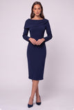 Black Sheath Long Sleeve Midi Work Dress