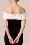 Off The Shoulder Sheath Velvet Maxi Black Tie Dress With Slit