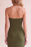Strapless Sheath Black Long Formal Dress with Pockets