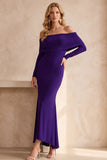 Off The Shoulder Ruched Olive Mermaid Long Formal Dress