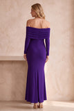 Off The Shoulder Ruched Olive Mermaid Long Formal Dress