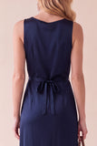 Black Round Neck A Line Lace Midi Wedding Guest Dress