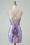Sparkly Green Corset Tight Homecoming Dress with Lace-up Back