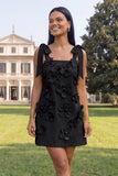A-Line Lilac Floral Homecoming Dress with Sash