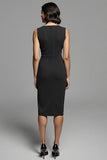Grey Ruched Midi Dress with Slit