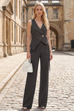 Sky Blue 2 Piece Sleeveless Slim Fit Women Suits