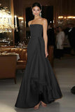 Pink Satin Sheath Strapless Gala Dress with Waist Sash