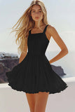 White A Line Pleated Short Graduation Dress