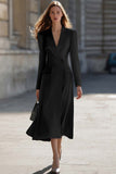 Sky Blue Peak Laplel Long Sleeve Midi Work Dress