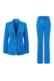 Dark Fuchsia 2 Piece Notched Lapel Women Prom Suit