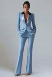 Dark Green Peaked Lapel 2 Piece Classic Women Suits