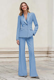 Silver Peak Lapel Double Breasted 2-Piece Women Suits