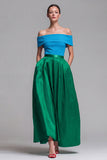 Off the Shoulder A Line Fuchsia and Red Formal Dress