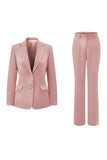 Dark Fuchsia 2 Piece Notched Lapel Women Prom Suit