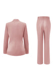 Dark Fuchsia 2 Piece Notched Lapel Women Prom Suit