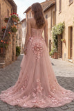 High Low Strapless Yellow Corset Maxi Prom Dress