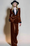 Velvet Burgundy 2 Piece Single Breasted Peak Lapel Prom Suits