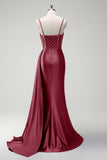 Royal Blue Mermaid Beaded Corset Prom Dress with Sash