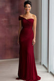 Light Khaki One Shoulder Sheath Pleated Satin Gala Dress
