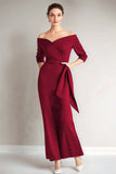 Navy Mermaid Off the Shoulder Mother of The Bride Dress