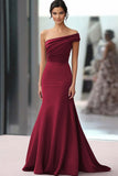 Coffee Ruched One Shoulder Mermaid Gala Dress