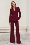Silver Peak Lapel Double Breasted 2-Piece Women Suits