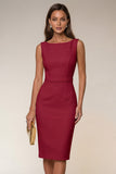 Ivory Bodycon Midi Work Dress with Slit