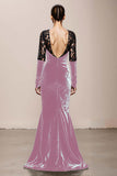 Mermaid Velvet Deep V-Neck Dark Green Evening Dress