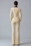 Dark Green Peaked Lapel 2 Piece Classic Women Suits