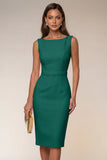 Ivory Bodycon Midi Work Dress with Slit
