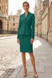 Light Yellow Notched Lapel 2 Piece Short Work Dress