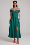 Off the Shoulder Corset A Line Satin Yellow Maxi Dress