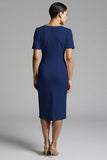 Ruched Champagne Bodycon Midi Dress