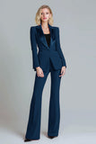 Peak Lapel 2 Piece Slim Fit Red Women Business Suits