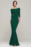 Simple Mermaid Bateau Neck Black Tie Dress