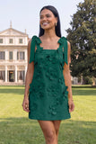A-Line Lilac Floral Homecoming Dress with Sash