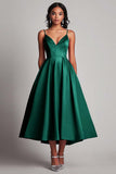 A Line Spaghetti Straps Red Formal Dress