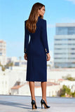Black Peak Lapel Double Breasted Blazer Dress