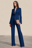 2-Piece Peak Lapel One Button Dusty Rose Work Suit