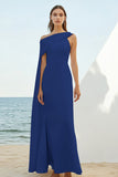 Sheath One Shoulder White Formal Dress