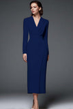 Ivory Sheath Work Dress With Long Sleeves
