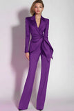 Dark Purple 2-Piece Slim Fit Women Suits