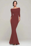 Simple Mermaid Bateau Neck Black Tie Dress