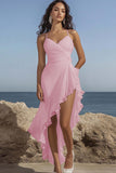 White Ruched Ruffle Asymmetrical Party Dress