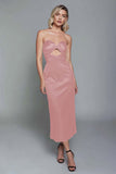 Sweetheart Dark Green Cut Out Sheath Midi Formal Dress