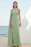 Sheath One Shoulder White Formal Dress