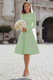 Ivory A-Line Long Sleeve Engagement Dress