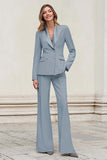 Silver Peak Lapel Double Breasted 2-Piece Women Suits