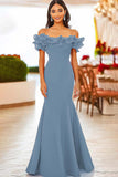 Red Mermaid Off the Shoulder Ruffled Gala Dress