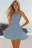 White A Line Pleated Short Graduation Dress
